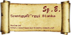Szentgyörgyi Blanka névjegykártya